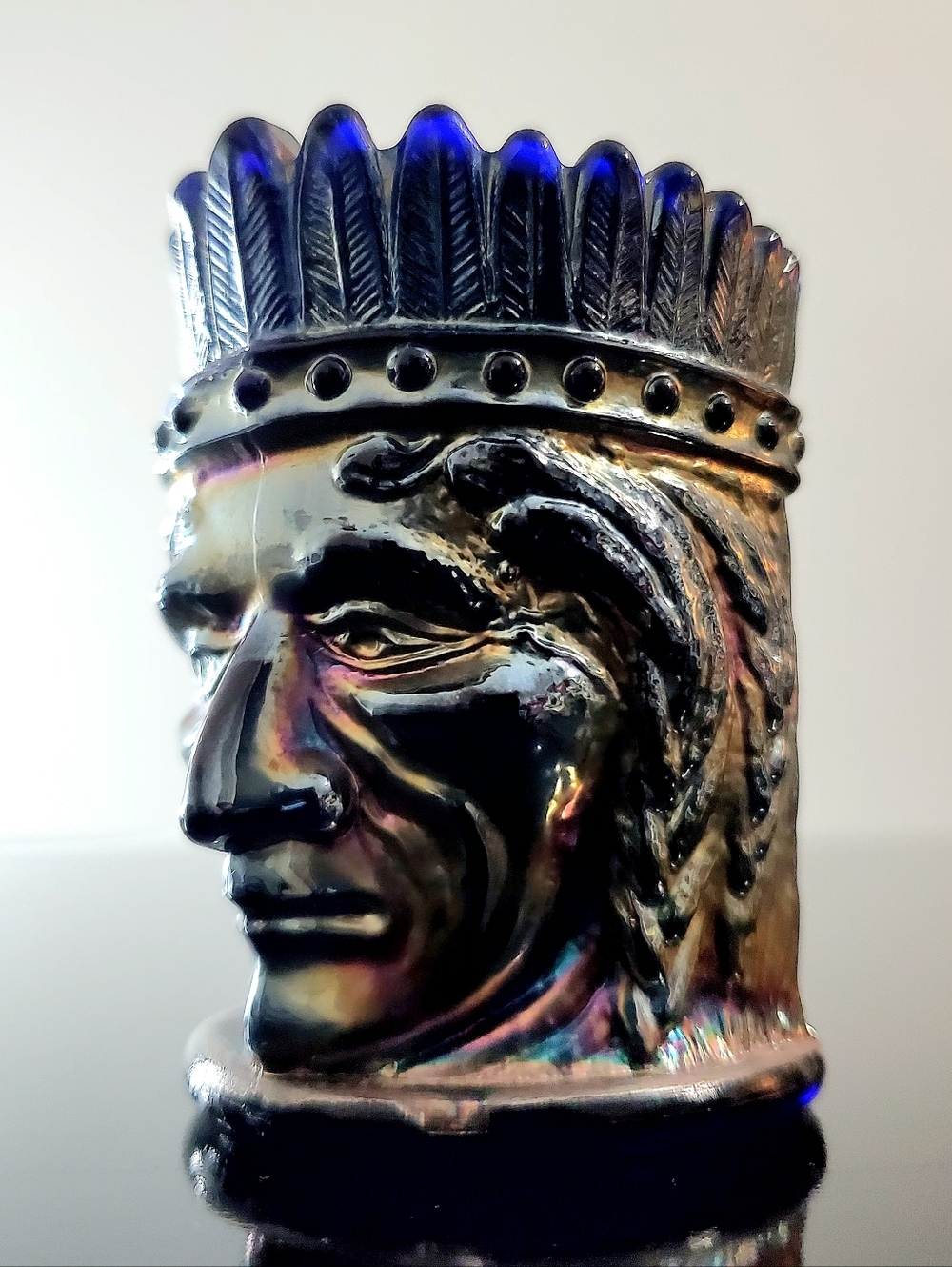 ONLY SOLD IN BUNDLES of Multiple Items Blue Indian Head Carnival Glass Toothpick